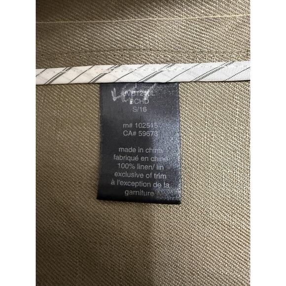 John Varvatos USA Blazer Mens 46 Khaki Linen Luxe Two Button Notch Lapel Jacket - Picture 12 of 16